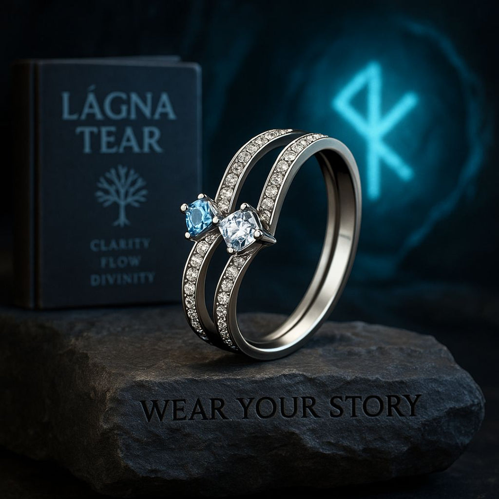 Lágna Tear Ring - Norse Women's Ring - Side Profile | Epic Loot Shop