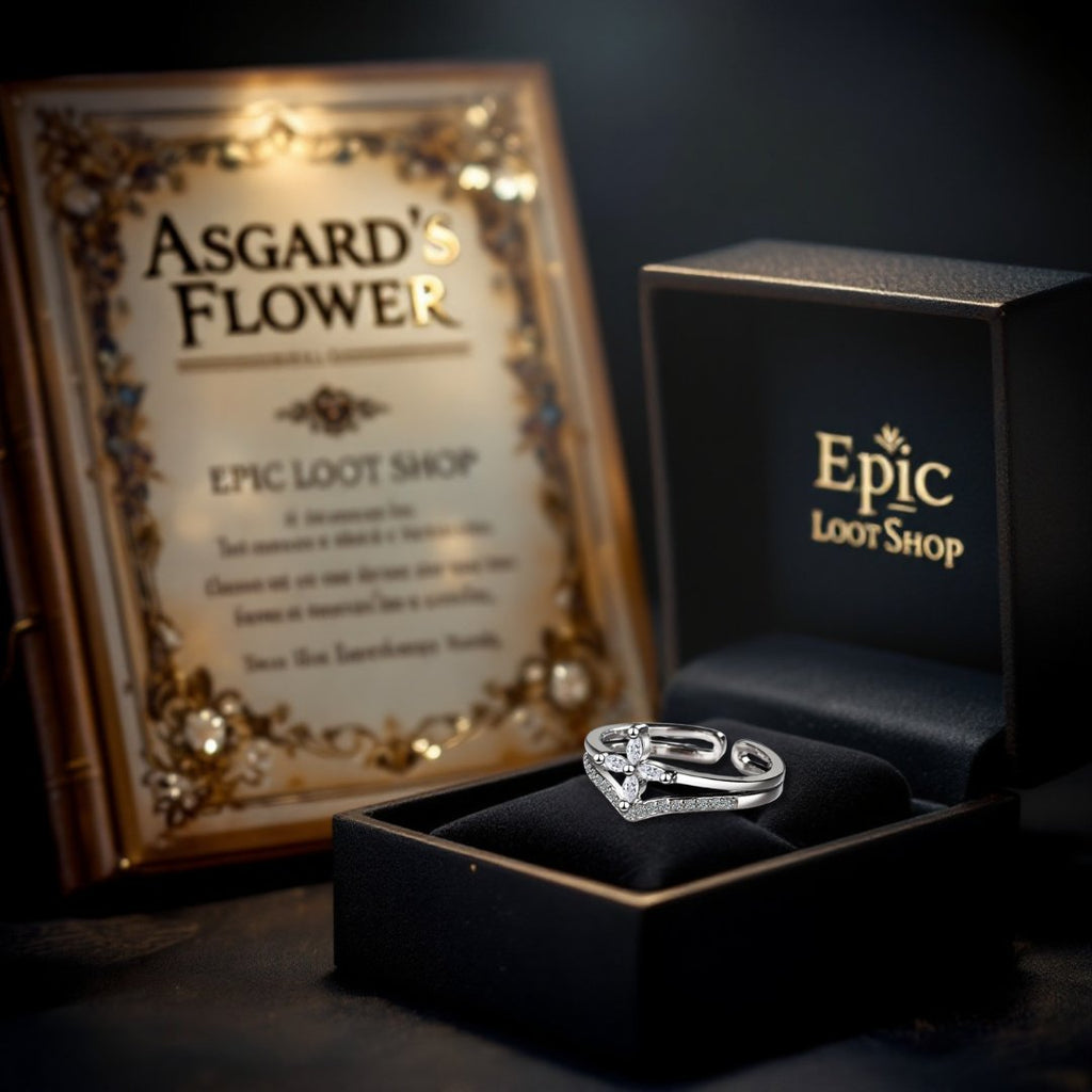 Asgard’s Flower - Norse Women's Ring - Side Profile | Epic Loot Shop