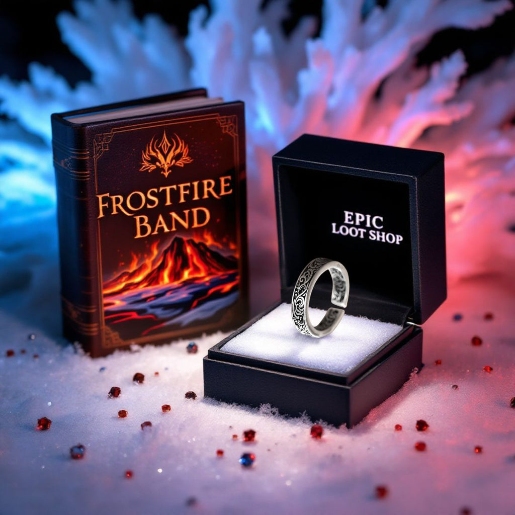 Frostfire Band - Norse Women's Ring - Side Profile | Epic Loot Shop