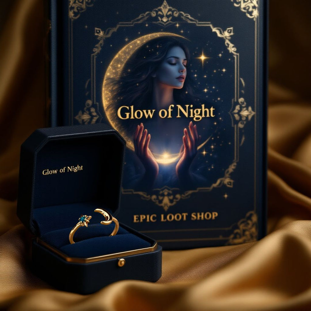 Glow of Night - Norse Women's Ring - Close-up | Epic Loot Shop