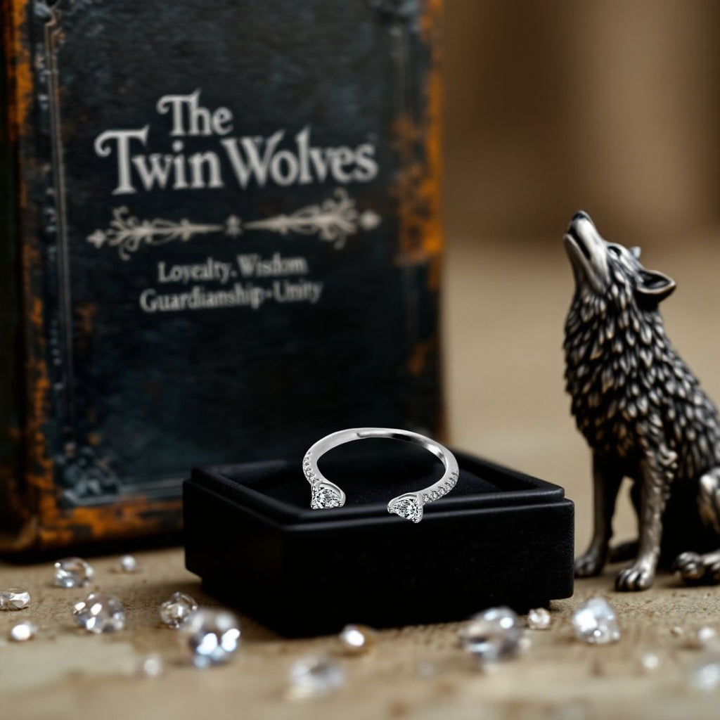 The Twin Wolves’ Ring - Norse Women's Ring - Side Profile | Epic Loot Shop