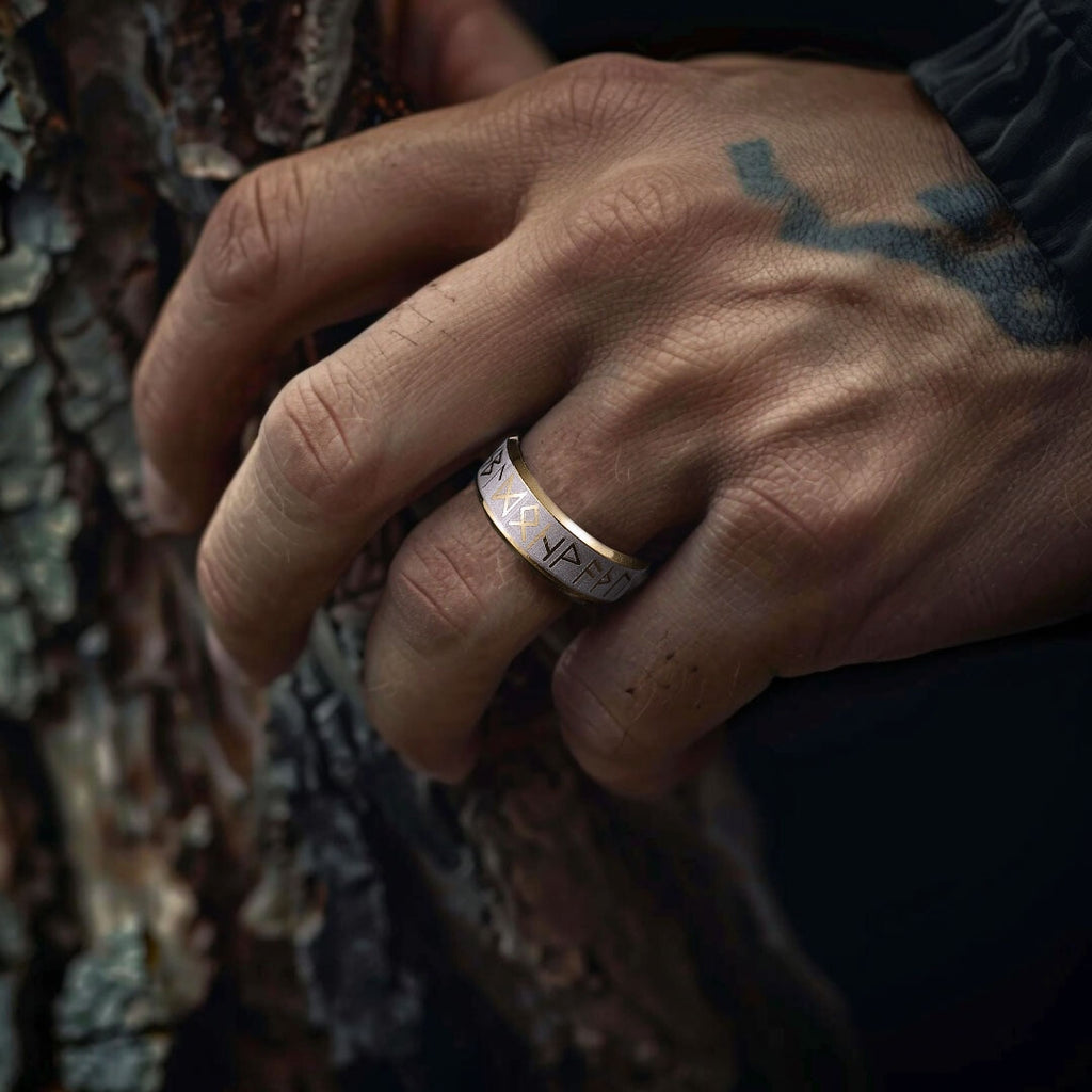 Nordic Runes Stainless Steel Ring