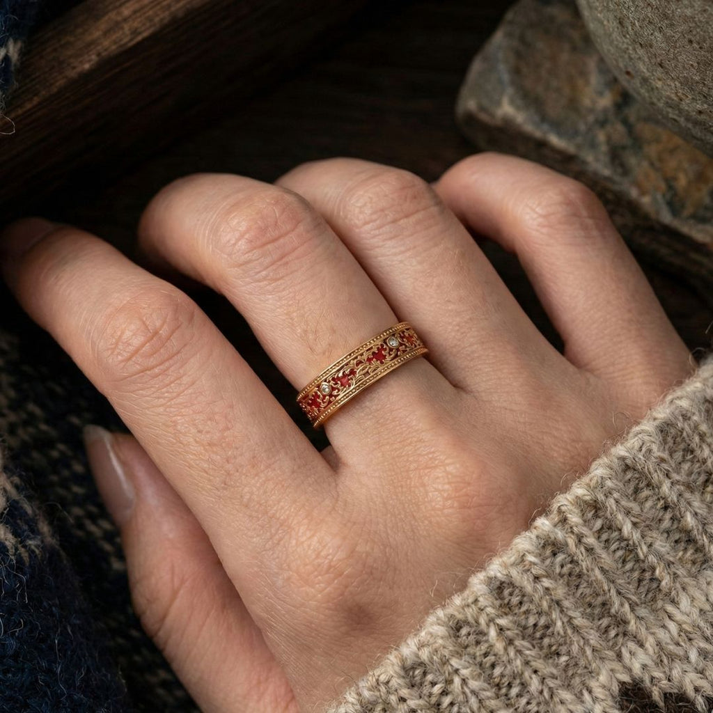 Ember Promise Ring - Norse Women's Ring - Close-up | Epic Loot Shop