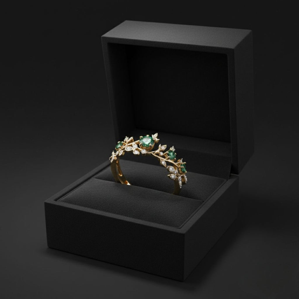 Emerald Sylvan - Norse Women's Ring - Alternative Angle | Epic Loot Shop