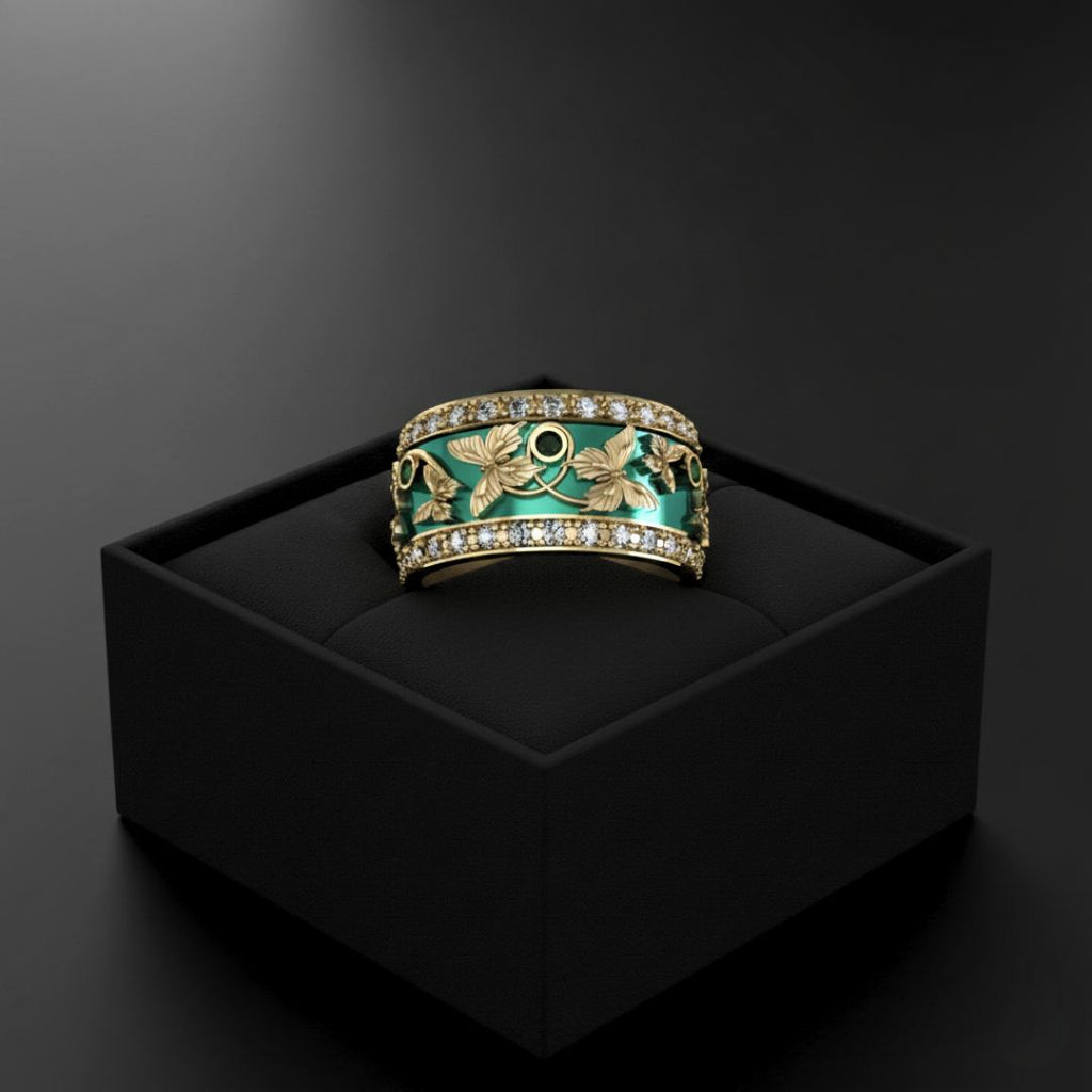 Emerald Flight Ring - Norse Women's Ring - Alternative Angle | Epic Loot Shop