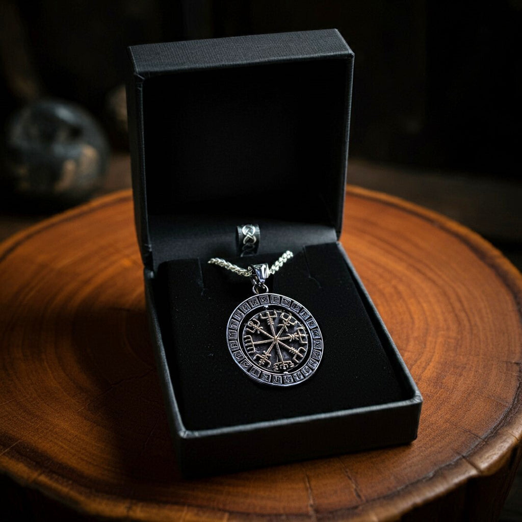 Rotating Pendant Vegvisir and Valknut Symbols