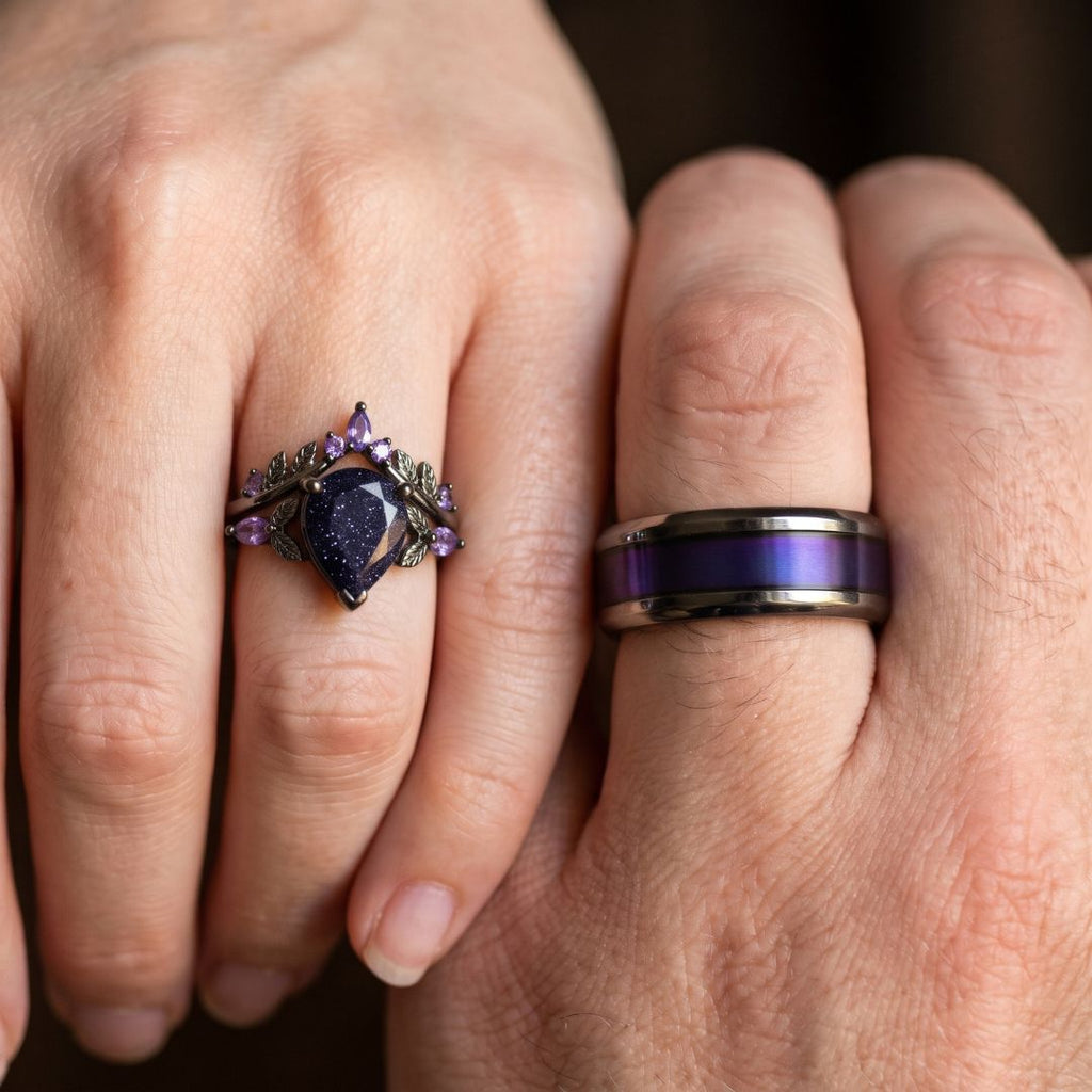 Midnight Vow Couples Rings