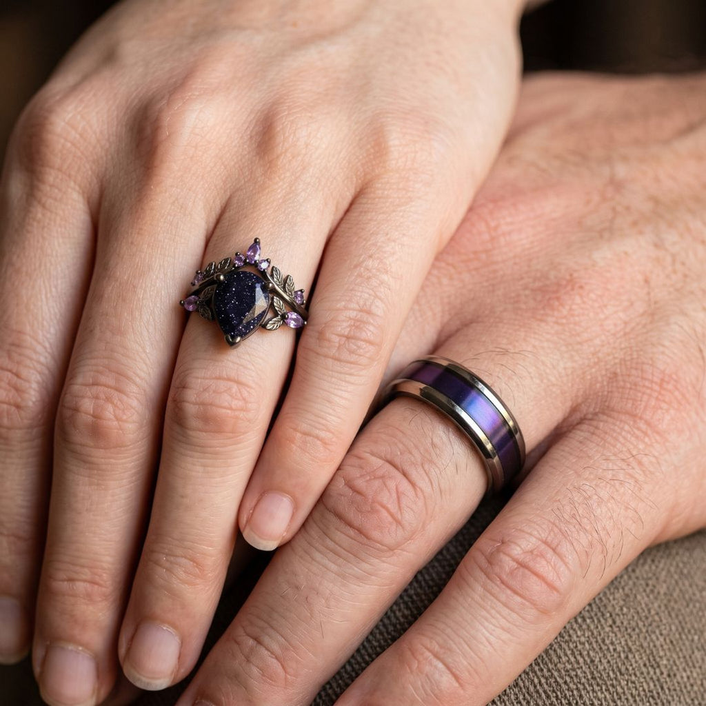 Midnight Vow Couples Rings