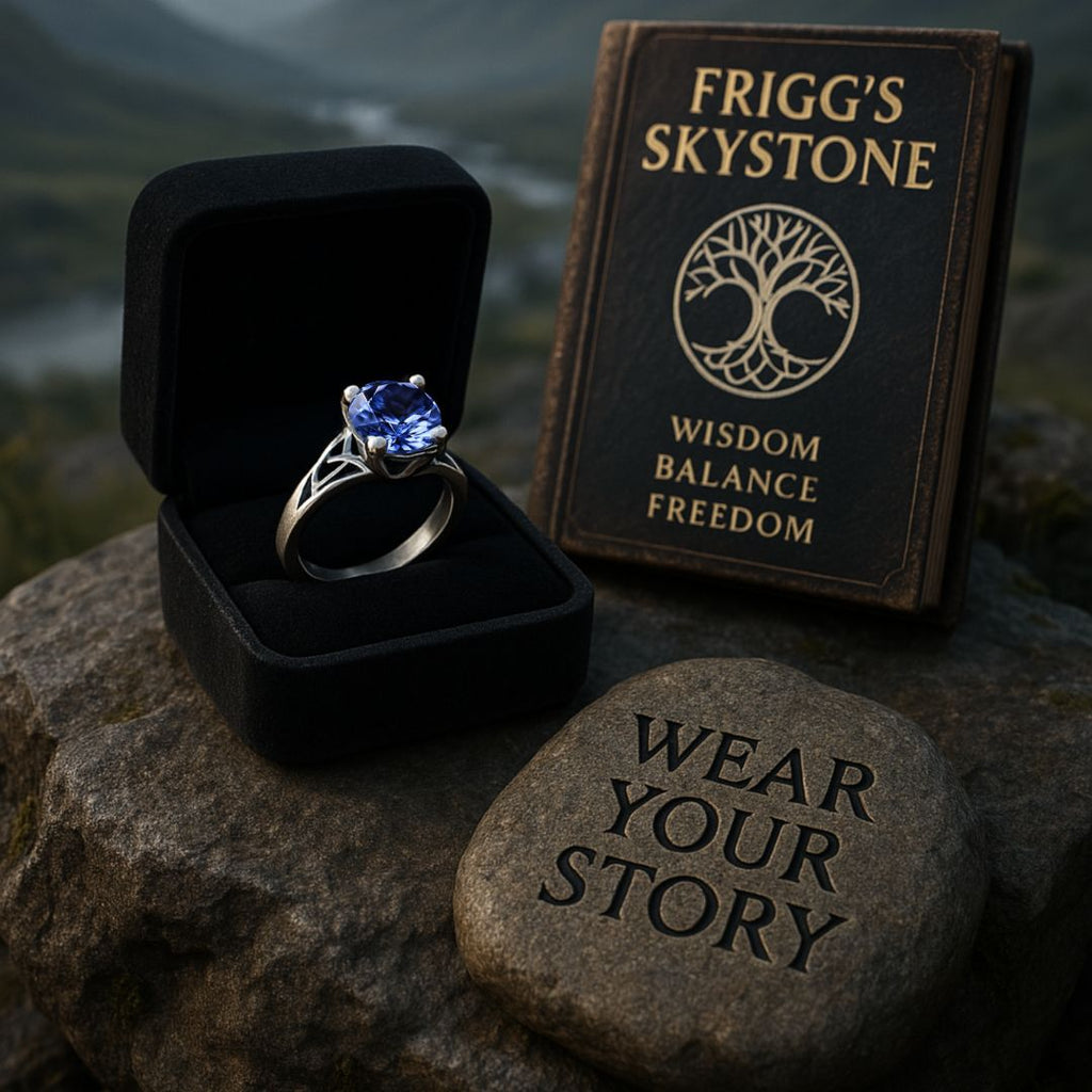 Frigg’s Skystone Ring - Norse Women's Ring - Close-up | Epic Loot Shop