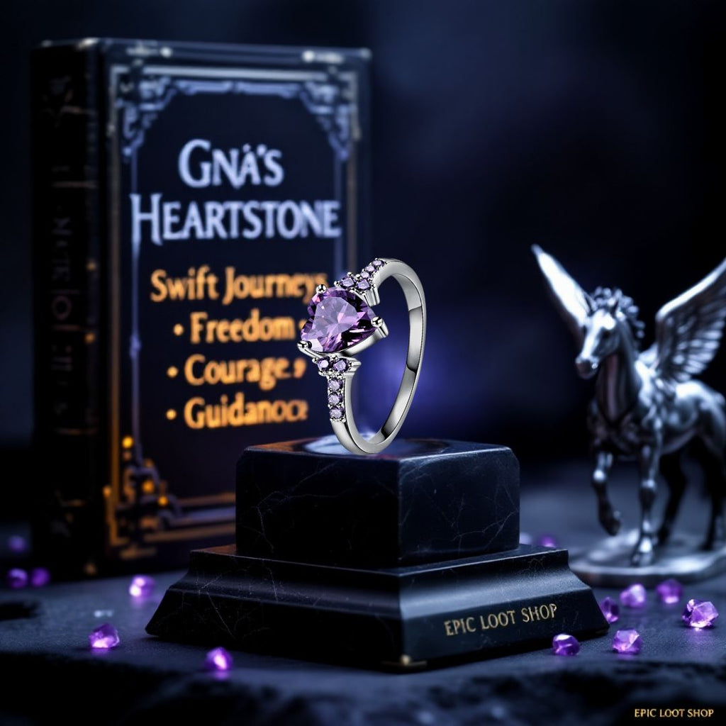 Gná’s Heartstone Ring - Norse Women's Ring - Side Profile | Epic Loot Shop