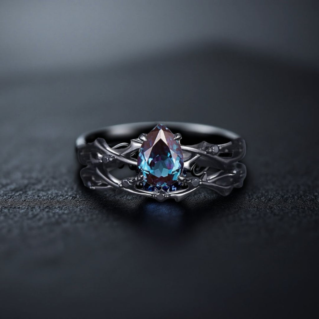Drop of Yggdrasil Ring - Norse Women's Ring - Close-up | Epic Loot Shop