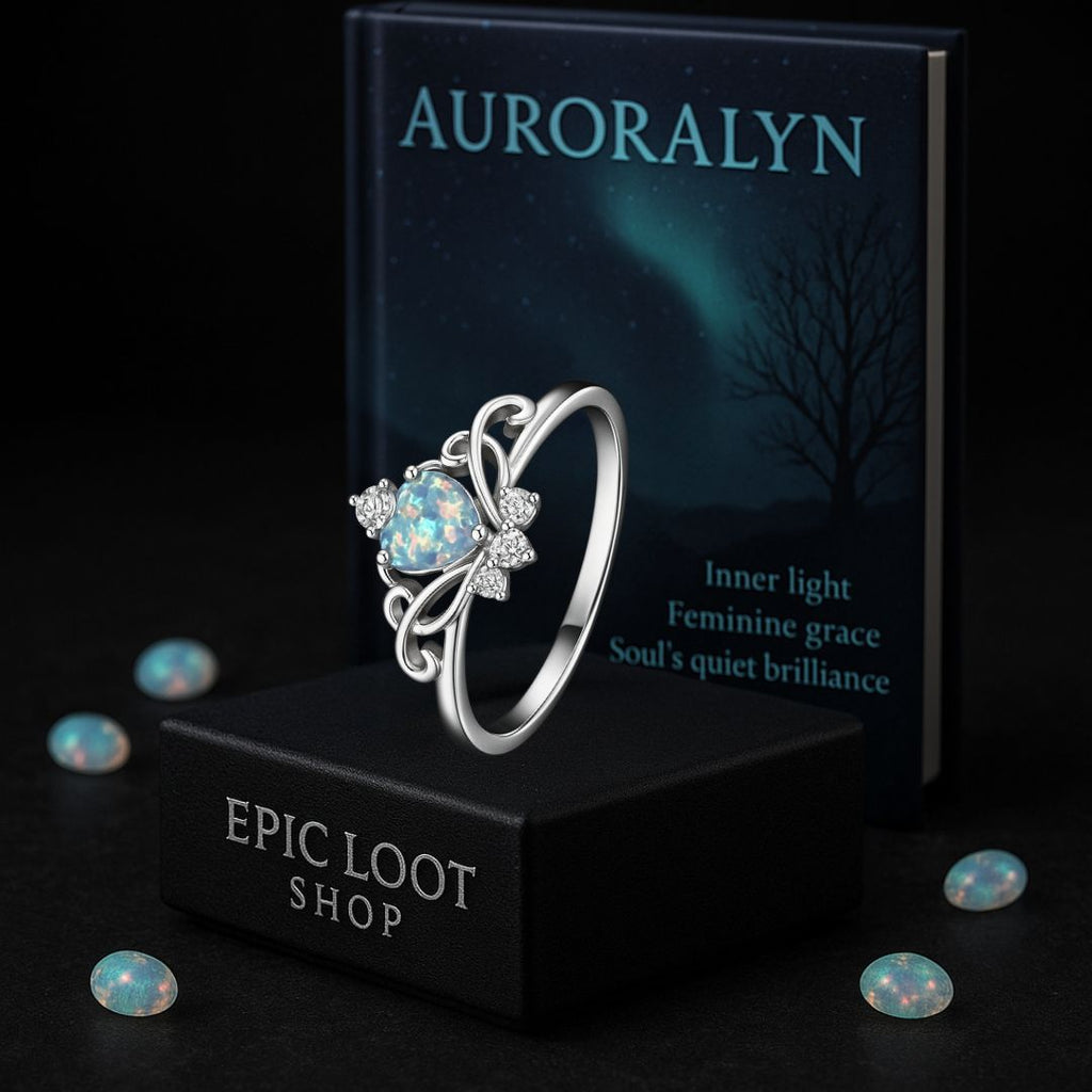 Auroralyn Ring - Norse Women's Ring - Side Profile | Epic Loot Shop
