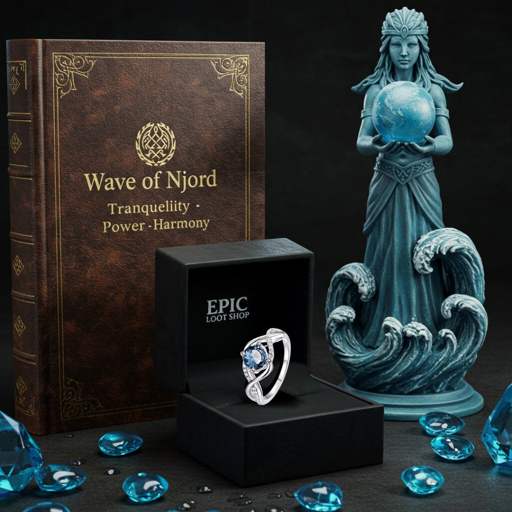 Wave of Njord - Norse Women's Ring - Side Profile | Epic Loot Shop