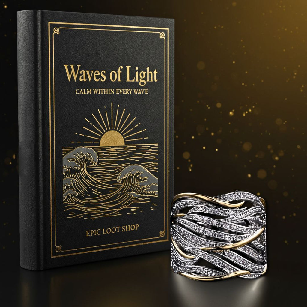 Waves of Light Ring - Norse Women's Ring - Side Profile | Epic Loot Shop