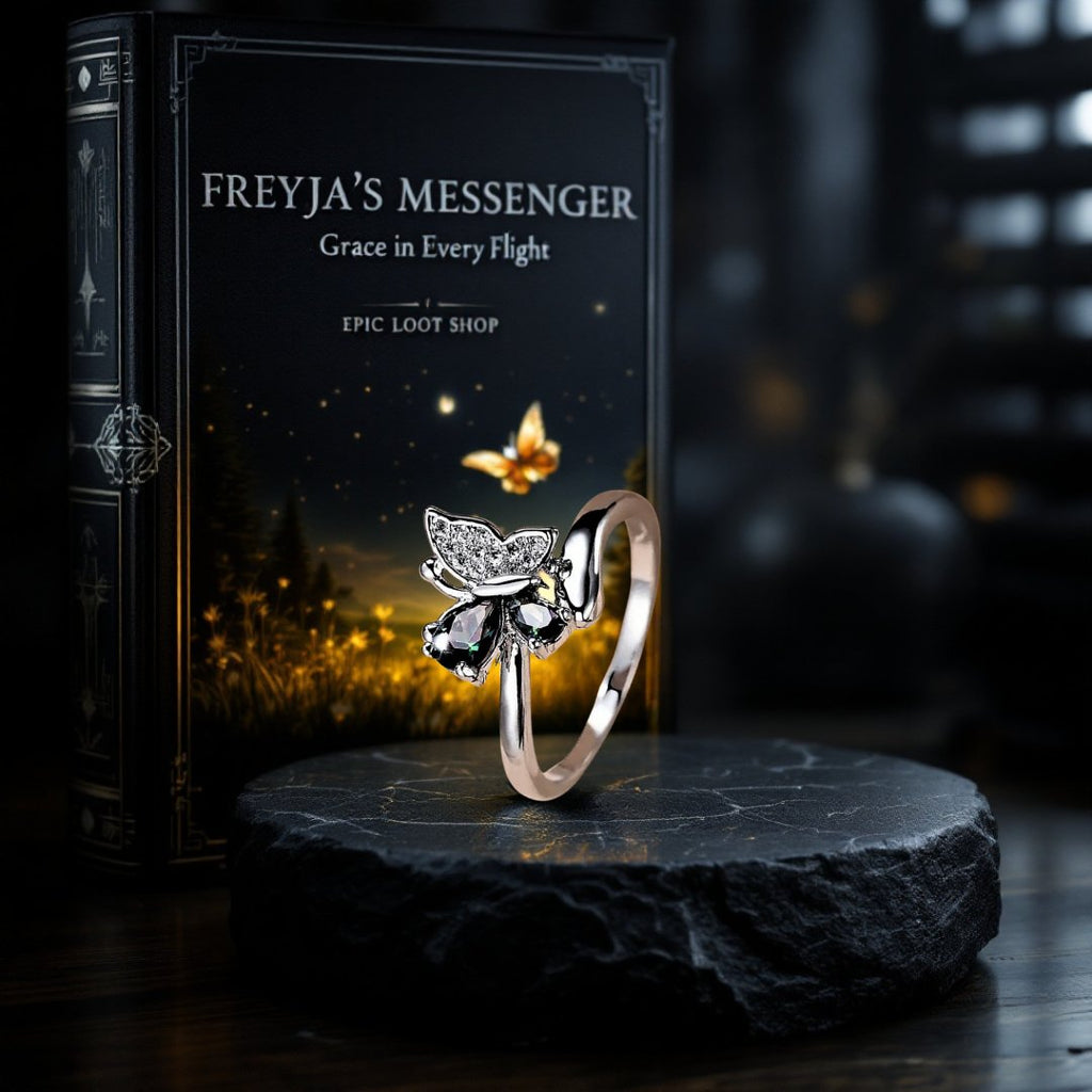 Freyja’s Messenger - Norse Women's Ring - Side Profile | Epic Loot Shop