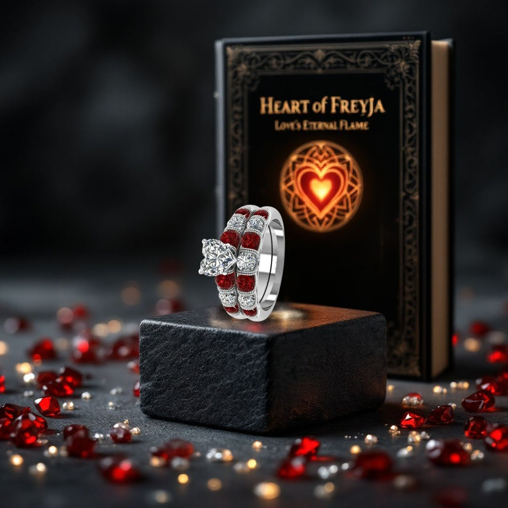 Heart of Freyja - Norse Women's Ring - Side Profile | Epic Loot Shop
