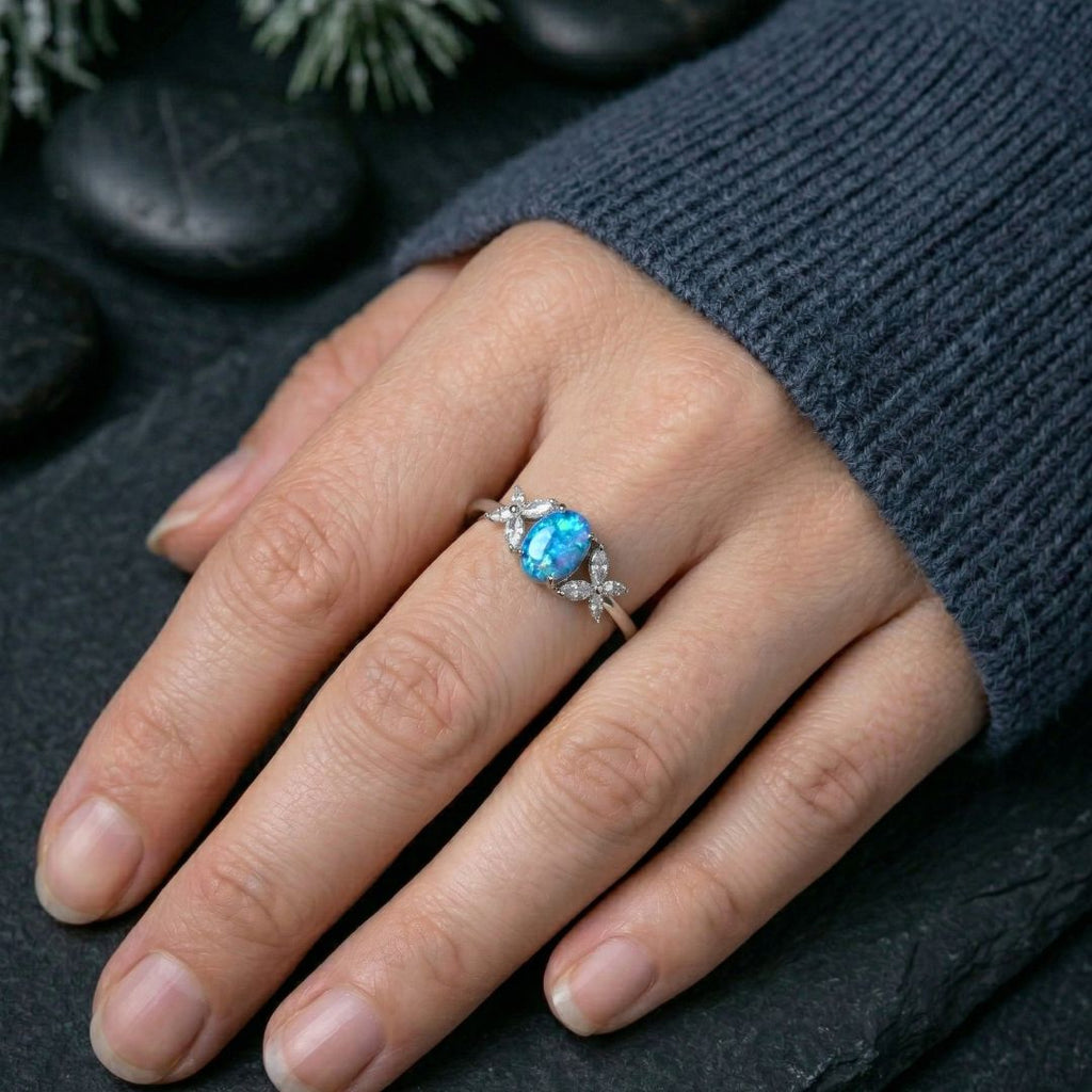 Eternal Tide Bloom Ring - Norse Women's Ring - Detailed View | Epic Loot Shop