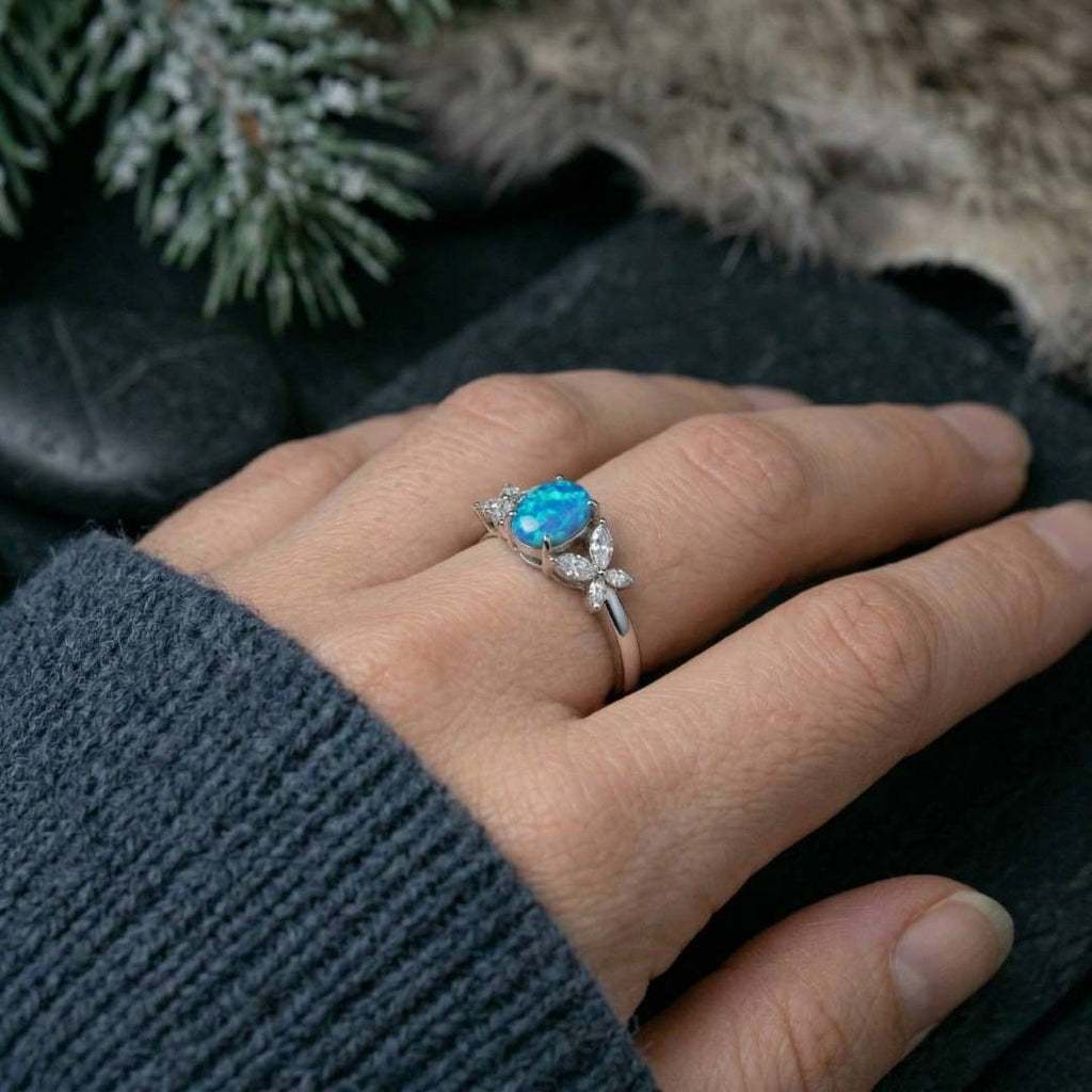 Eternal Tide Bloom Ring - Norse Women's Ring - Side Profile | Epic Loot Shop