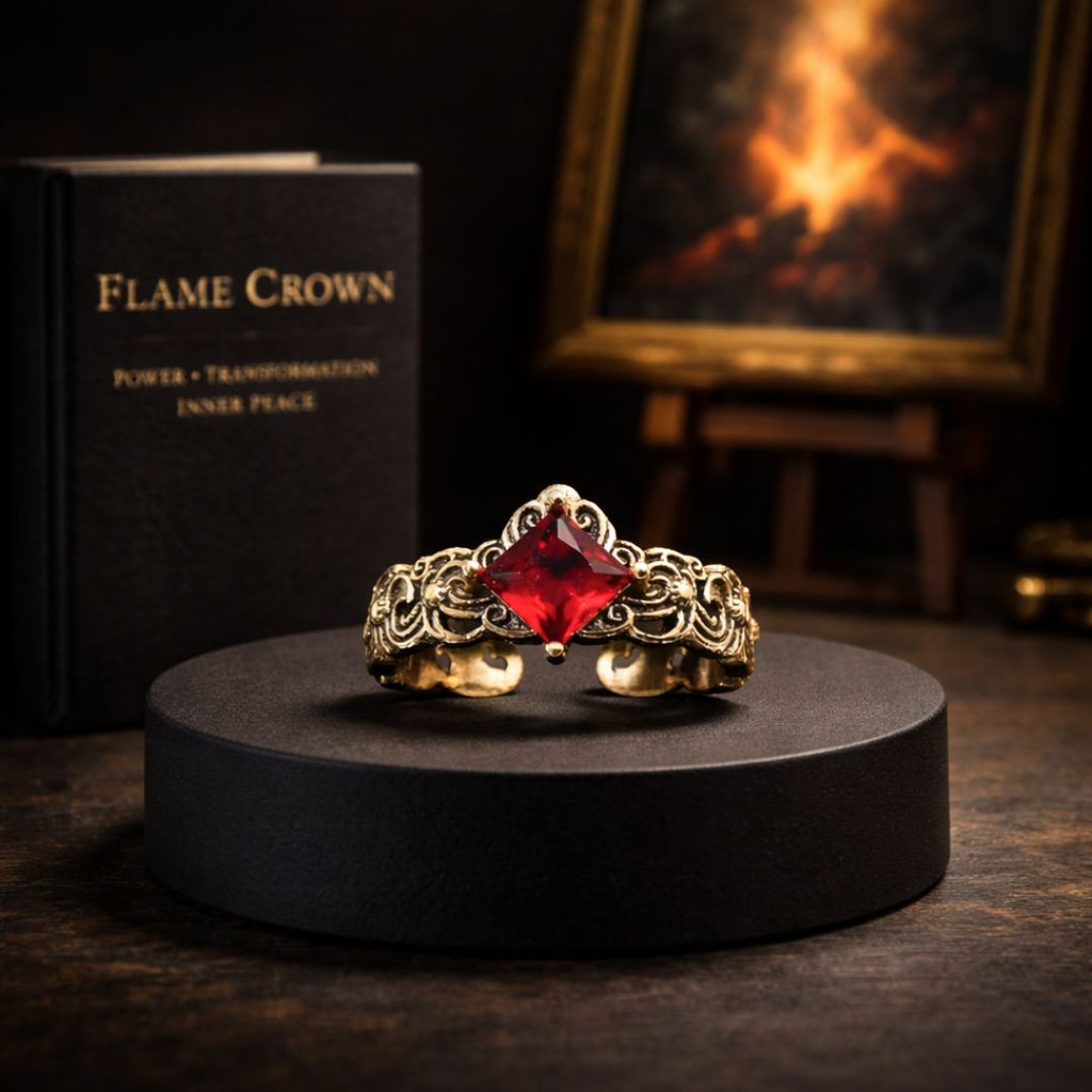 Flame Crown Ring - Norse Women's Ring - Alternative Angle | Epic Loot Shop