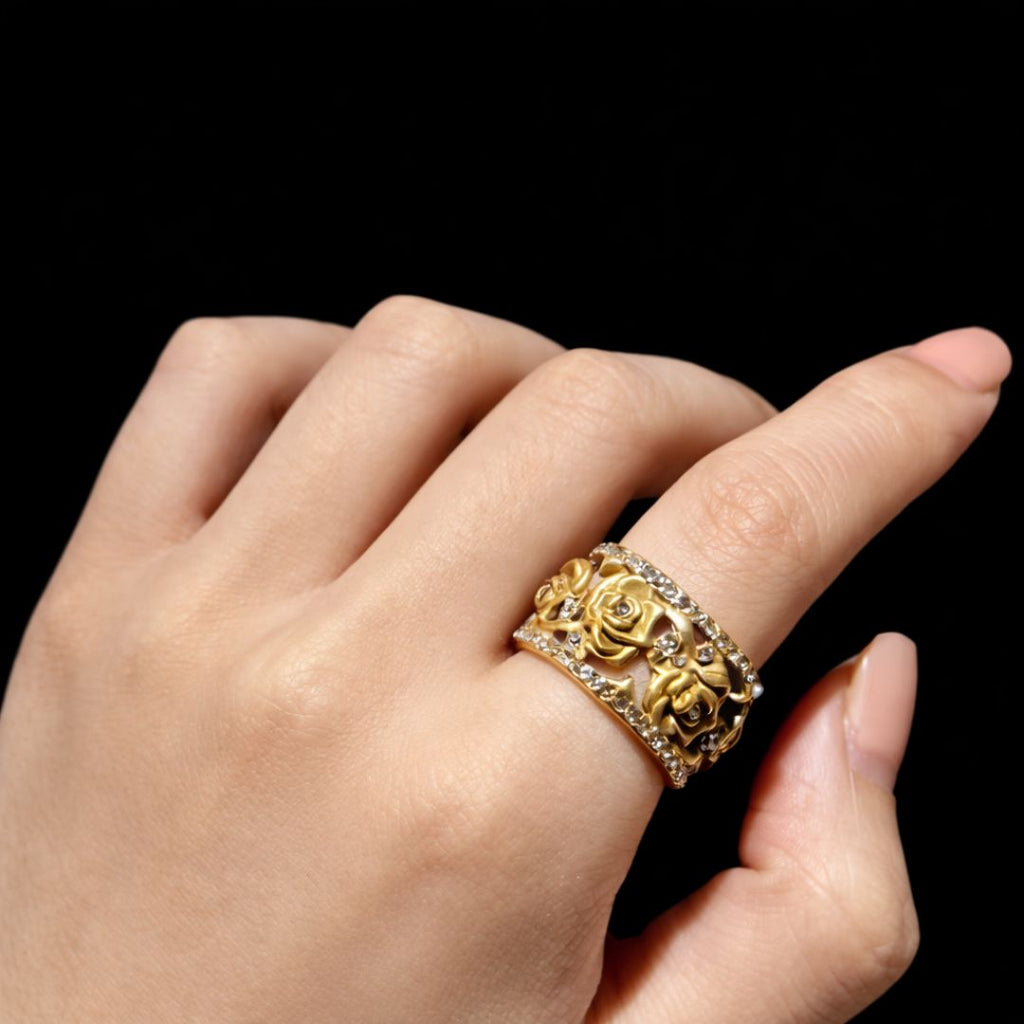 Freyja’s Gilded Bloom - Norse Women's Ring - Alternative Angle | Epic Loot Shop