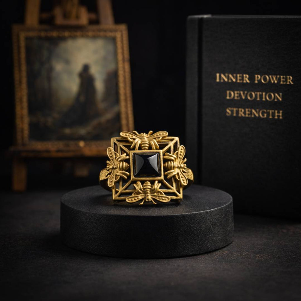 Freyja’s Golden Hive - Norse Women's Ring - Side Profile | Epic Loot Shop