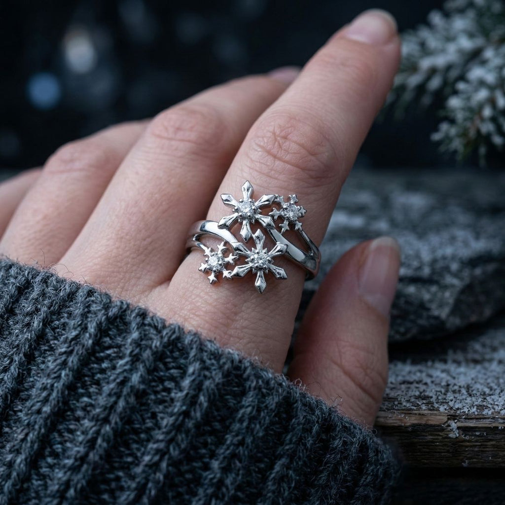 Frostlight Petals Ring - Norse Women's Ring - Alternative Angle | Epic Loot Shop
