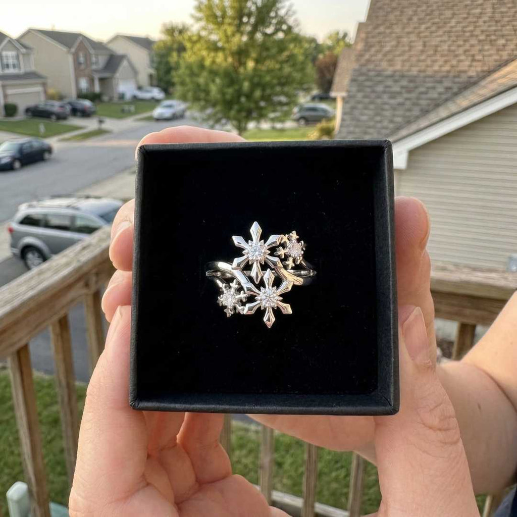 Frostlight Petals Ring - Norse Women's Ring - Close-up | Epic Loot Shop