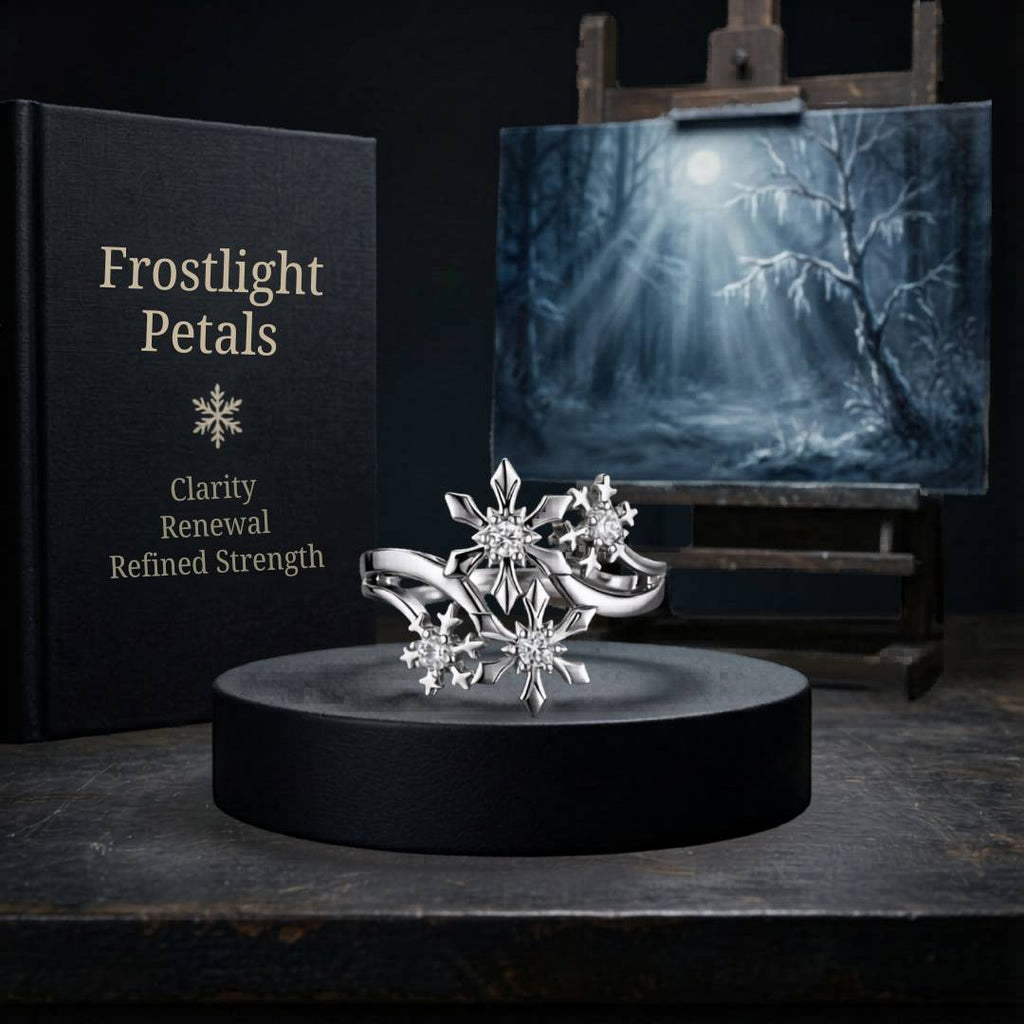 Frostlight Petals Ring - Norse Women's Ring - Side Profile | Epic Loot Shop