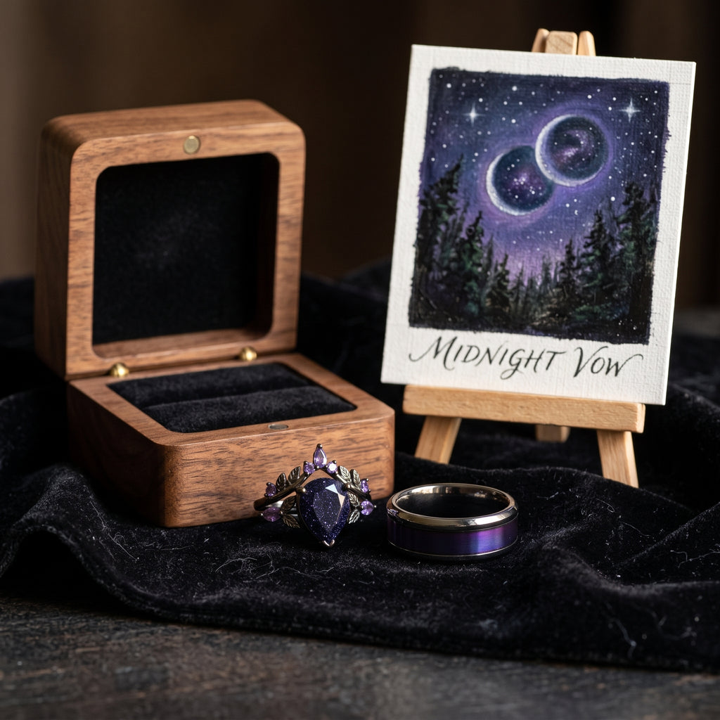Midnight Vow Couples Rings