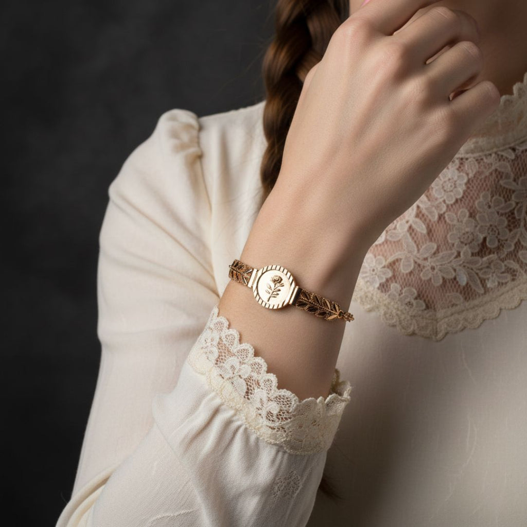 Golden Bloom - Norse Women's Bracelet - Alternative Angle | Epic Loot Shop