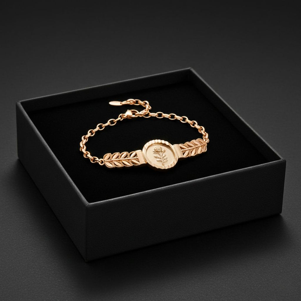 Golden Bloom - Norse Women's Bracelet - Close-up | Epic Loot Shop
