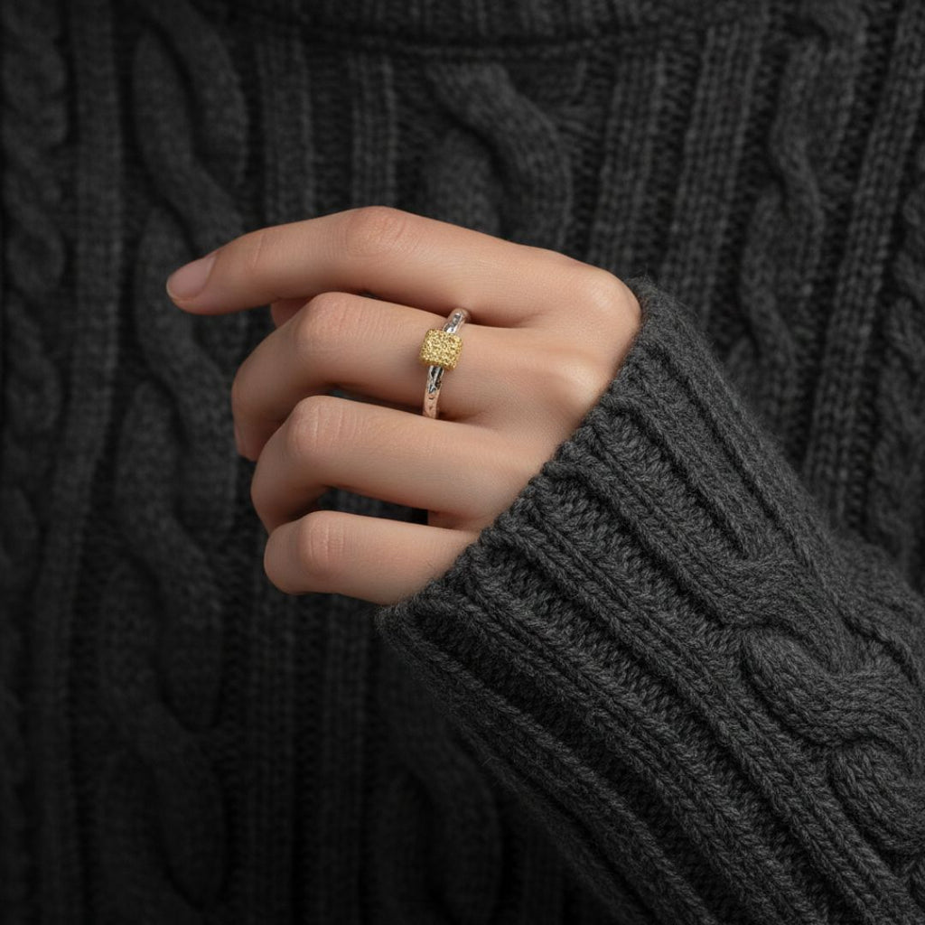 Golden Straw Ring - Norse Women's Ring - Close-up | Epic Loot Shop