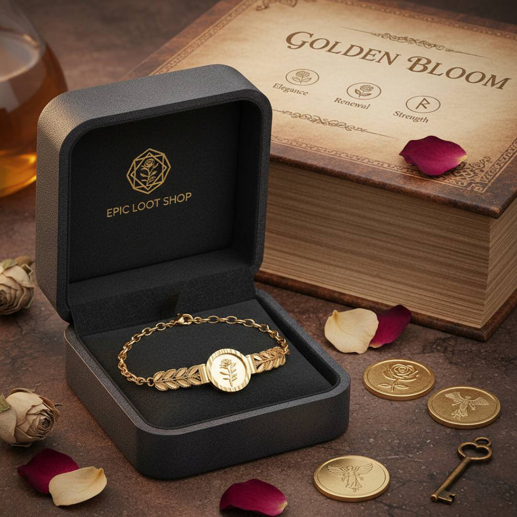 Golden Bloom - Norse Women's Bracelet - Side Profile | Epic Loot Shop
