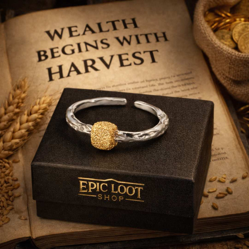 Golden Straw Ring - Norse Women's Ring - Side Profile | Epic Loot Shop