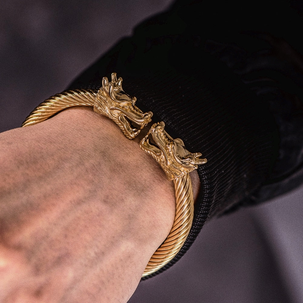 Norse Legacy: Dragon Arc Bracelet