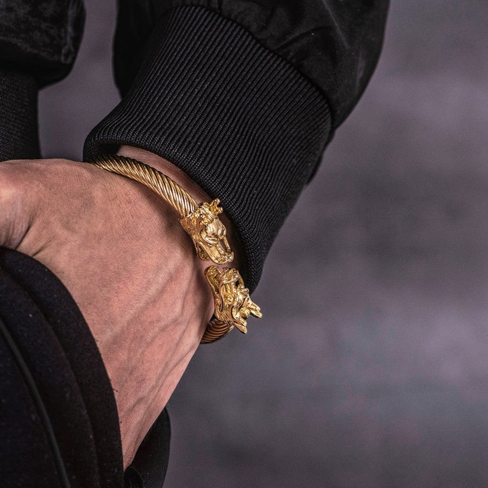 Norse Legacy: Dragon Arc Bracelet
