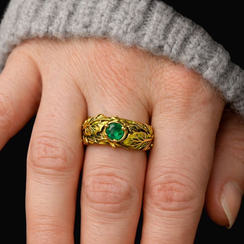 Leaf of the Norns - Norse Women's Ring - Close-up | Epic Loot Shop