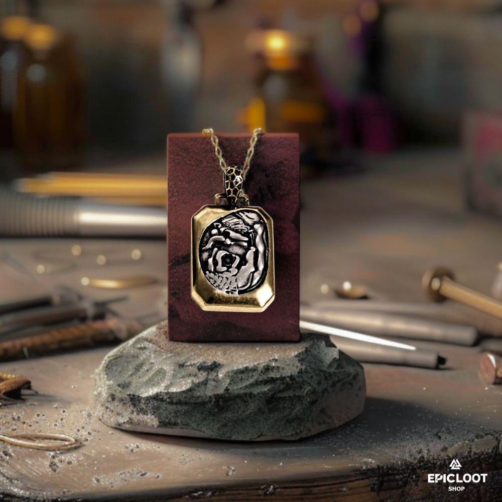 Ancient Pendant with Lion Fighting Bull