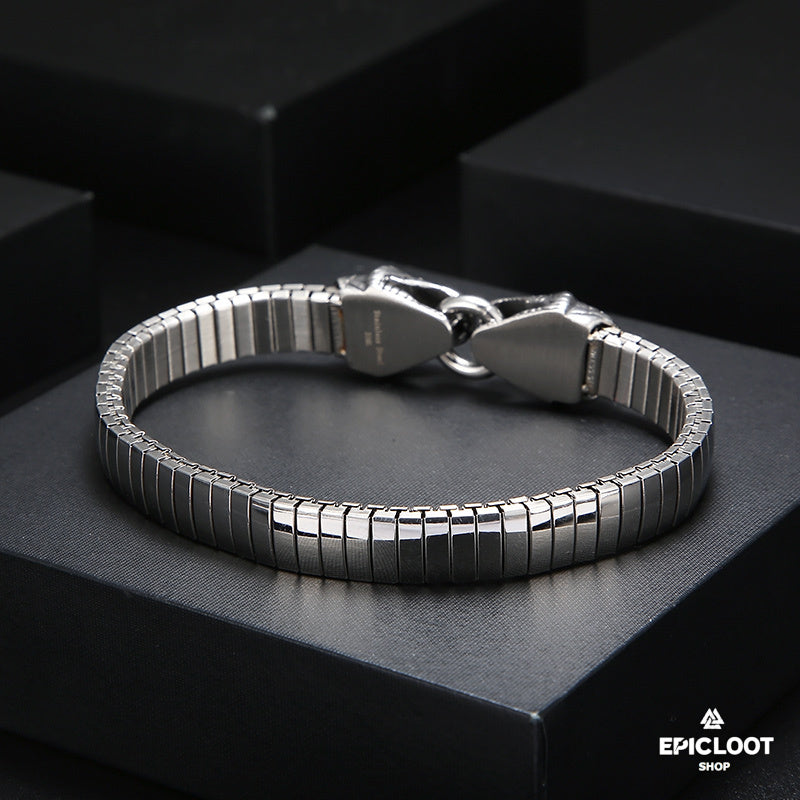 High-Quality Steel Jormungandr Men's Bracelet