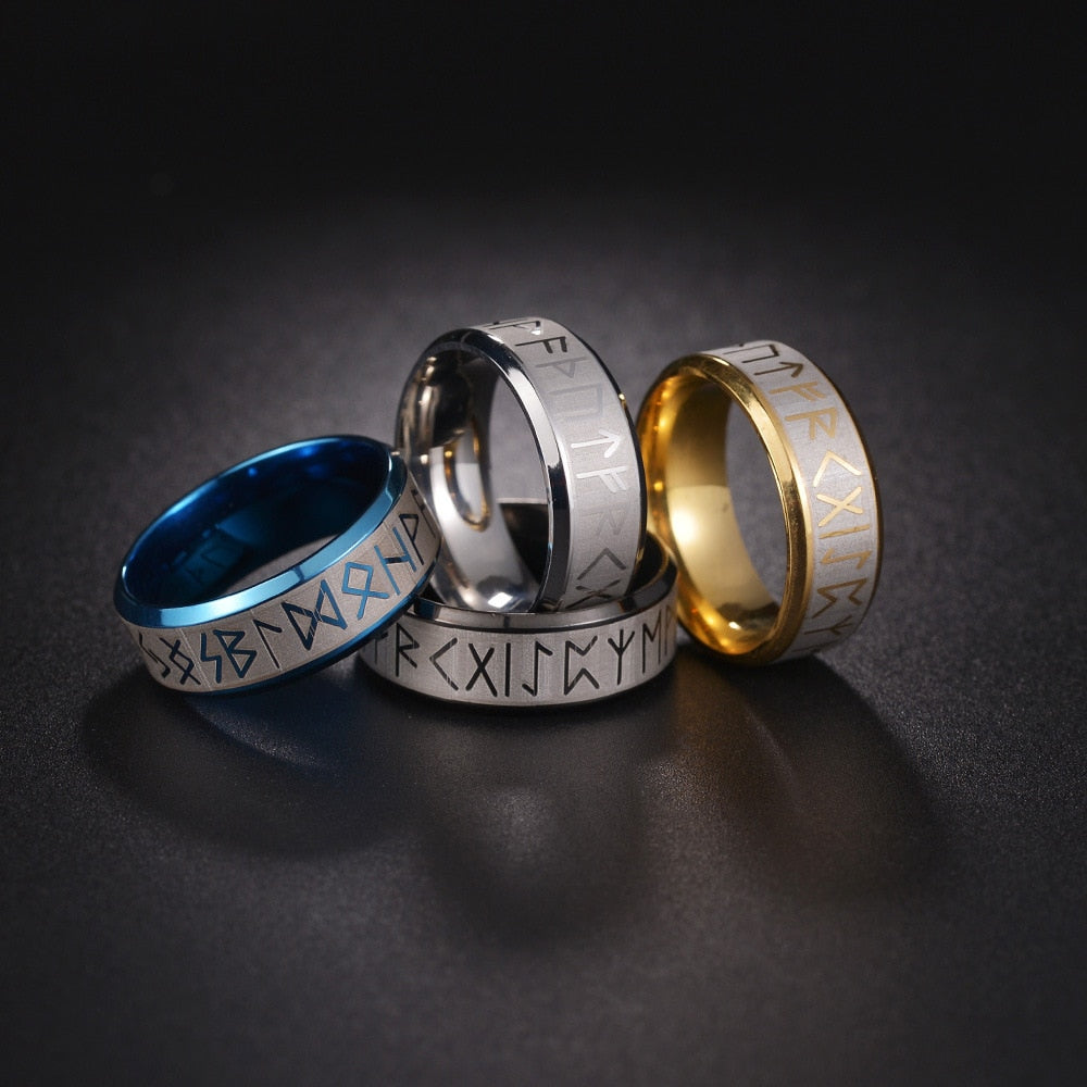 Nordic Runes Stainless Steel Ring