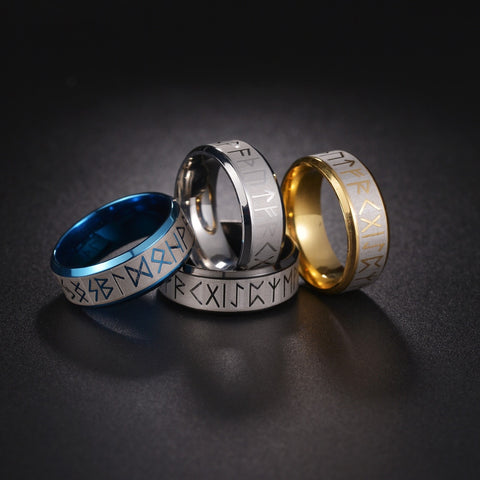 Nordic Runes Stainless Steel Ring