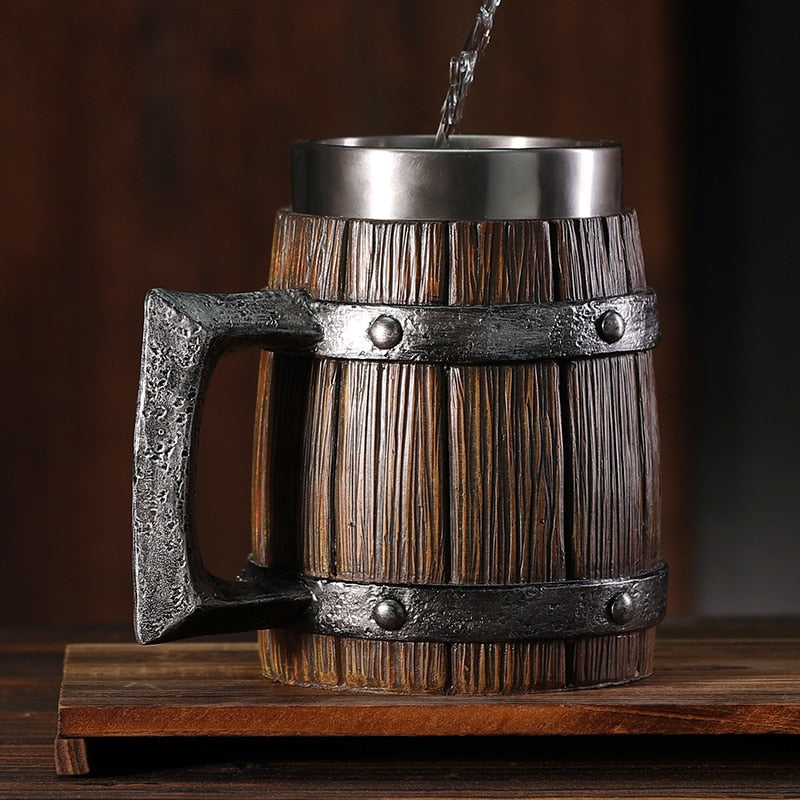 Viking wood style Beer mug