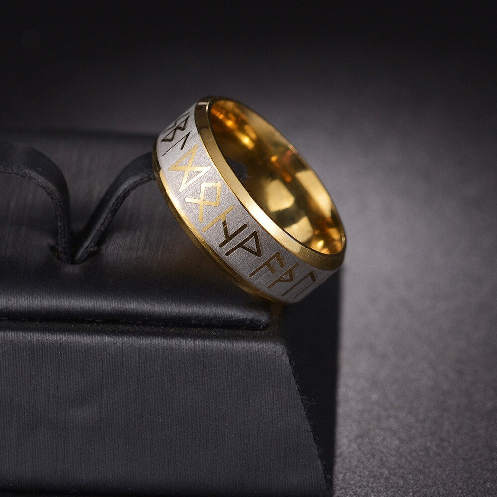 Nordic Runes Stainless Steel Ring