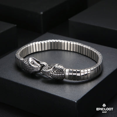 High-Quality Steel Jormungandr Men's Bracelet