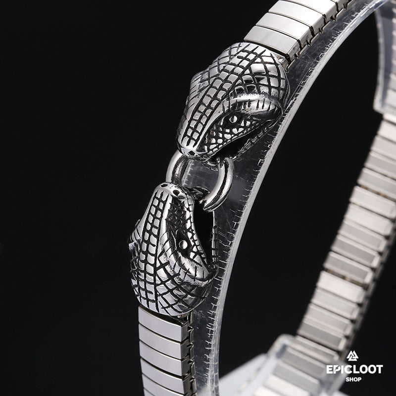 High-Quality Steel Jormungandr Men's Bracelet