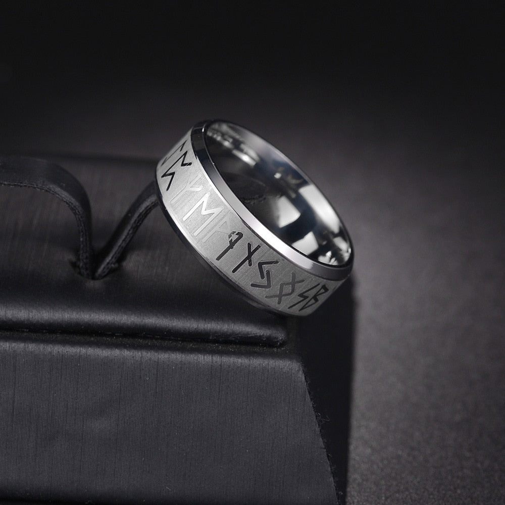 Nordic Runes Stainless Steel Ring