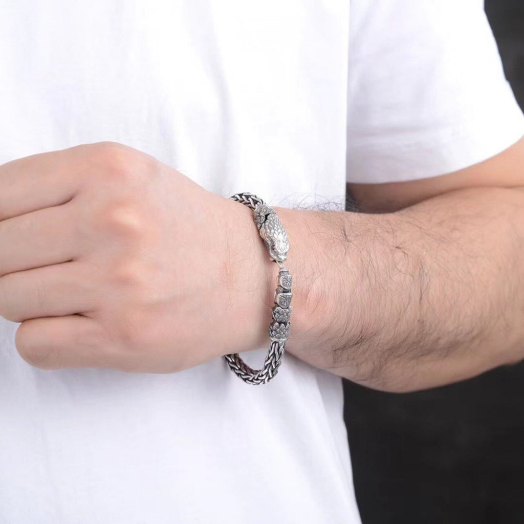 Jormungandr: Artisan 925 Sterling Silver Bracelet Masterpiece