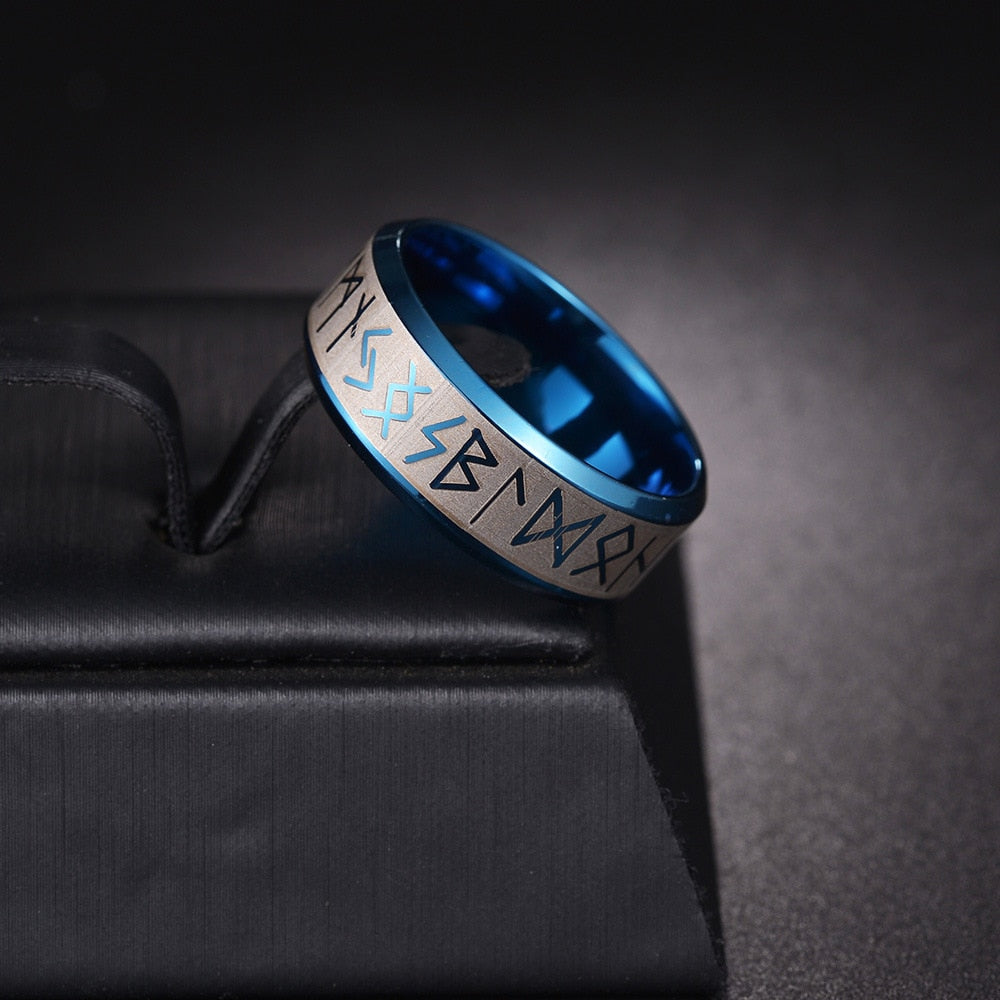 Nordic Runes Stainless Steel Ring