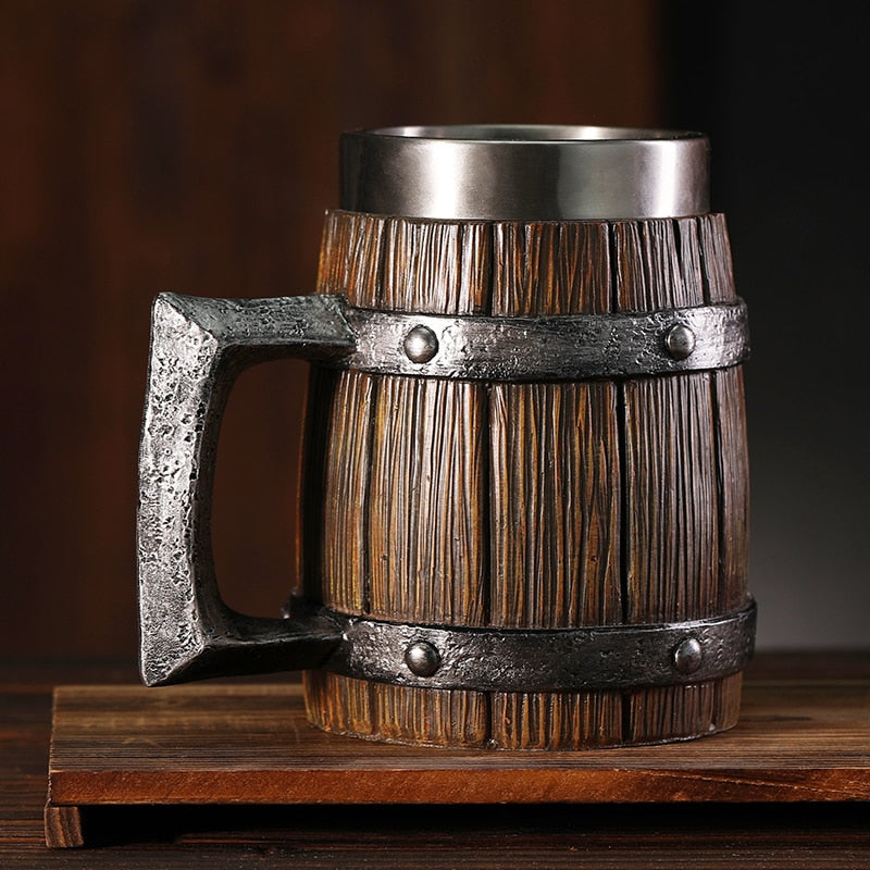 Viking wood style Beer mug