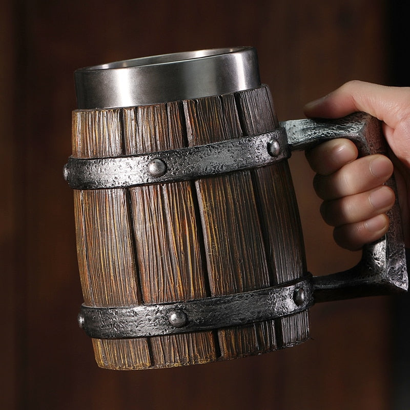 Viking wood style Beer mug